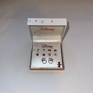 Disney Minnie Mouse Love and Laughter Bow Rhinestone Stud Earrings Set of 5